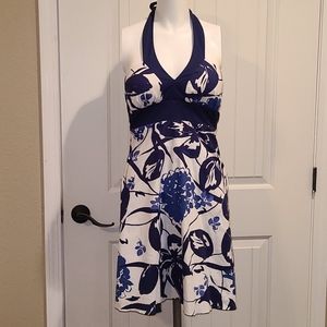 Speechless‎ Womens Dress 3 Blue/White Floral Halter Dress Junior